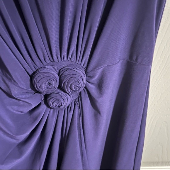 Ronni Nicole purple eggplant rosette cocktail date dress 16 - Picture 3 of 6